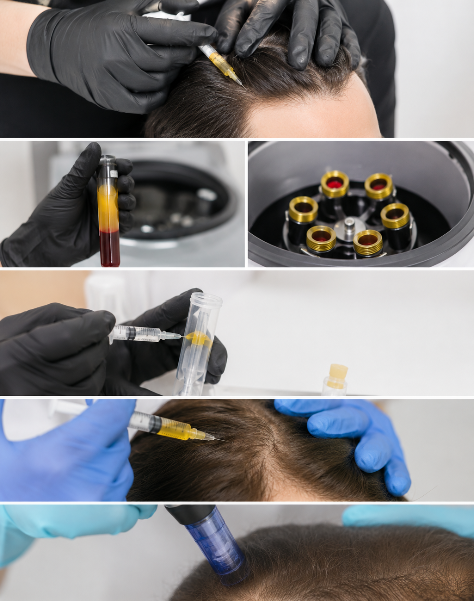 PRP hair treatment with ACell and microneedling at IUVENTUS MEDICAL CENTER